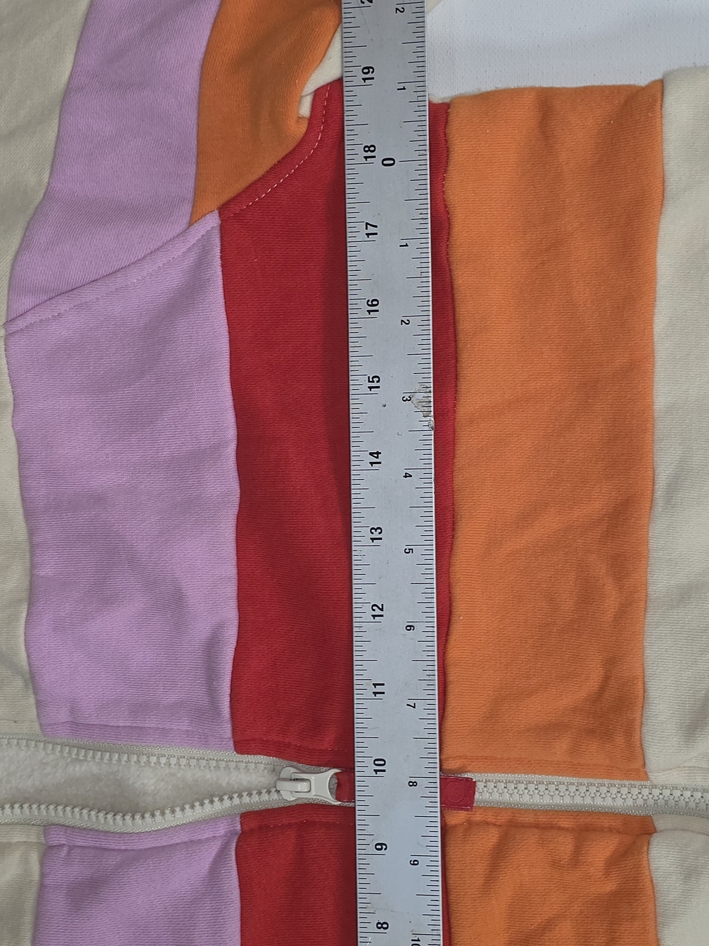LEGO Full Zip Jacket - Beige with Pink, Red & Orange Stripes S/MED - Picture 7 of 14